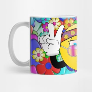 Retro 60s Peace Emoji Flower Power Mug